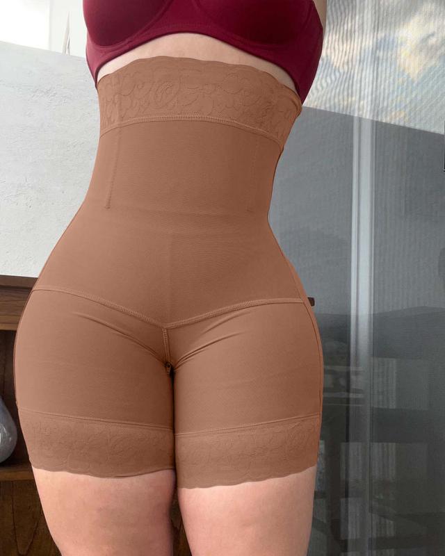 High-Waist Shapewear Shorts with Zipper