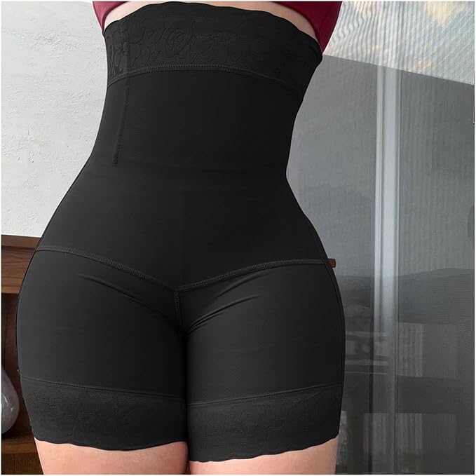 High-Waist Shapewear Shorts with Zipper